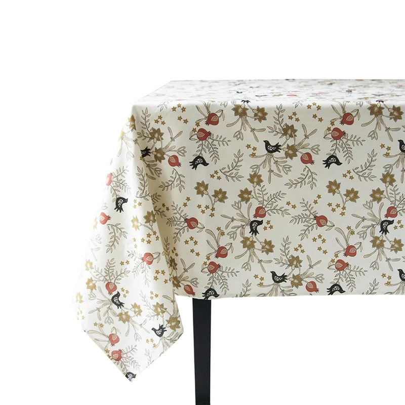 Coucke Printed tablecloth in metis, GRENADES, 180 x 300 cm