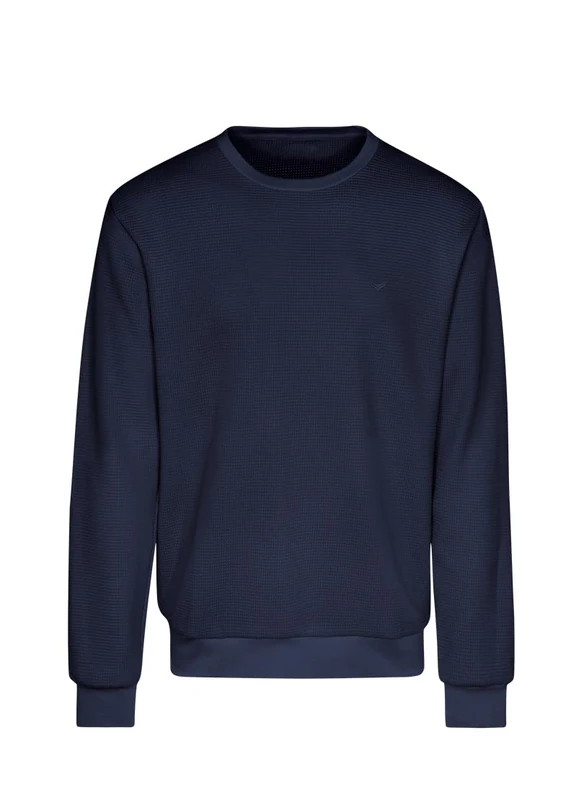 Trigema Waffle Sweatshirt, navy, 3XL