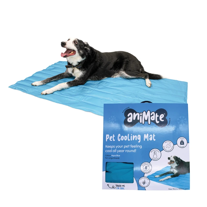 aniMate Dog Cooling Mat (X-Large) - Helps Prevent Dehydration & Heat Stress, Safe & Non-Toxic Cooling Gel, Water Resistant, Wipe Clean & Highly Durable PVC (Aqua Blue)