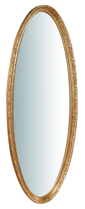 Biscottini - Wall Mirror in Antique Gold Leaf Finish W52 x D4.5 x H133 cm - Wall Mirror Bedroom - Mirror with Frame - Vintage Mirror