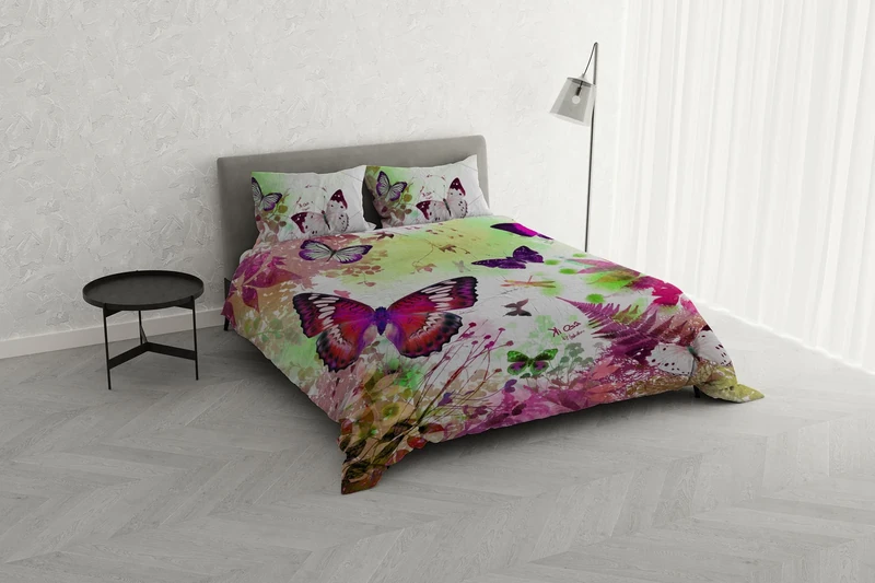 Italian Bed Linen KI-OSA KIO-641 Digital Print Duvet Cover Set, 100% Soft Cotton, Made in Italy, Double, KIO-641