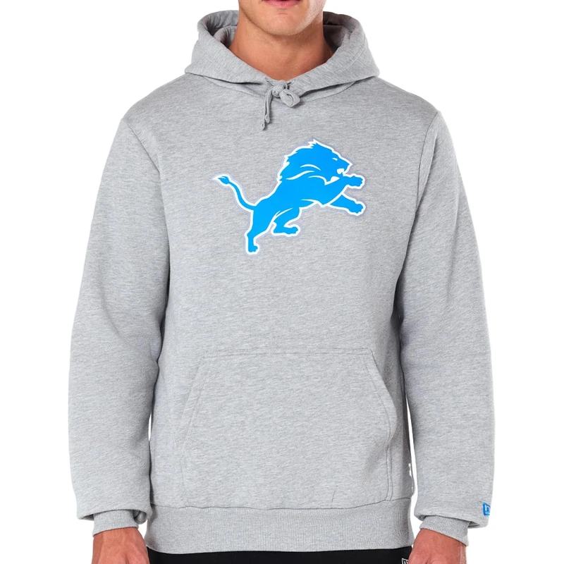 New Era Detroit Lions NFL Team Logo Hoody Grey Hooded Jumper