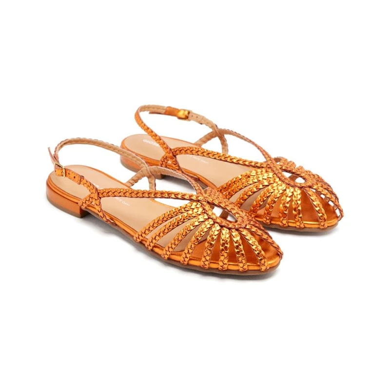 GIOSEPPO Women's Hingham Mary Jane Flat, Orange, 5.5 UK