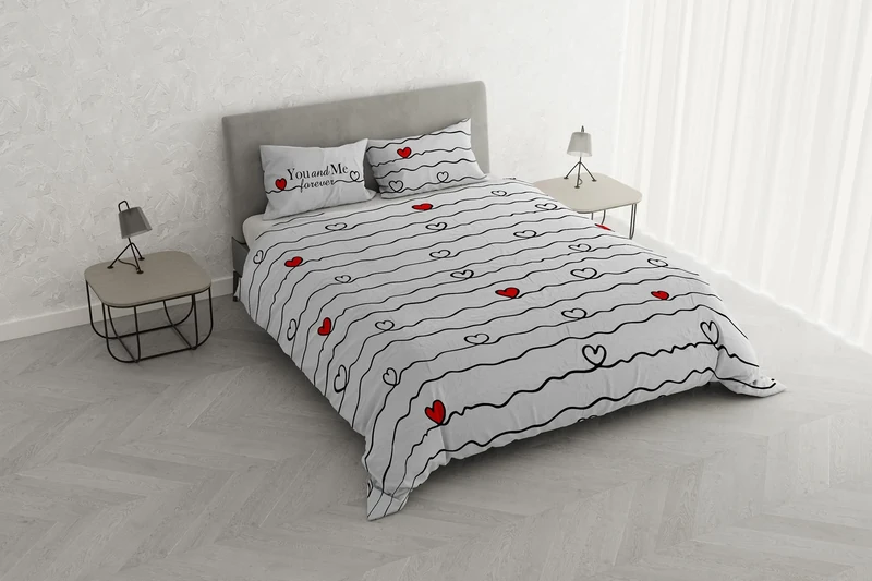 Shine Duvet Cover Set with Digital Print, Made in Italy, Double, 02