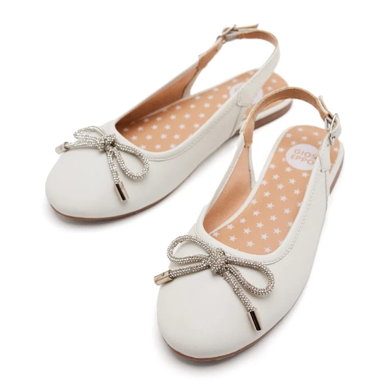 GIOSEPPO Girl's Coon Mary Jane Flat, White, 13 UK Child