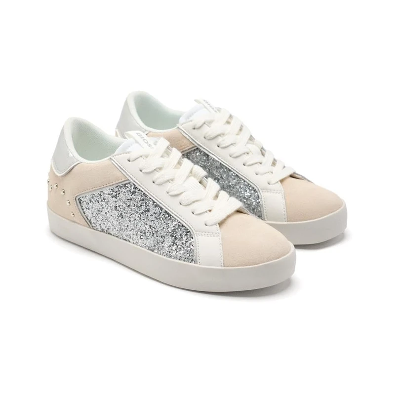 GIOSEPPO Women's Epsom Sneaker, Metallic Silver, 7 UK - Image 1