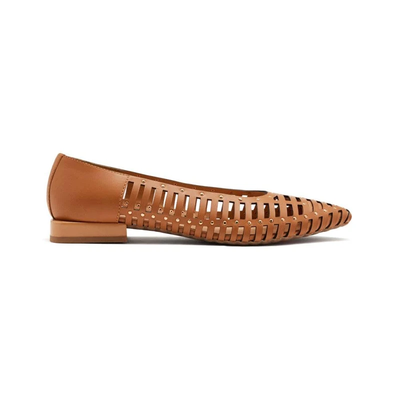 GIOSEPPO TACHAS Kenosha Leather Ballerinas, Camel, 5 UK - Image 1