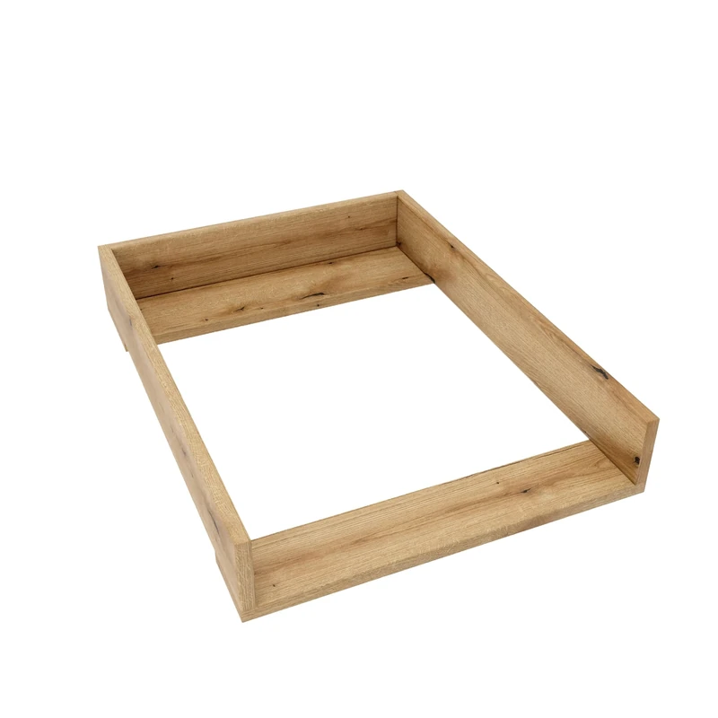 regalik Changing Top for IKEA Kullen, Changing Table Topper for 40 cm Dressers, Removable Changing Unit, Straight Front Panels, Oak, 72cm x 54cm