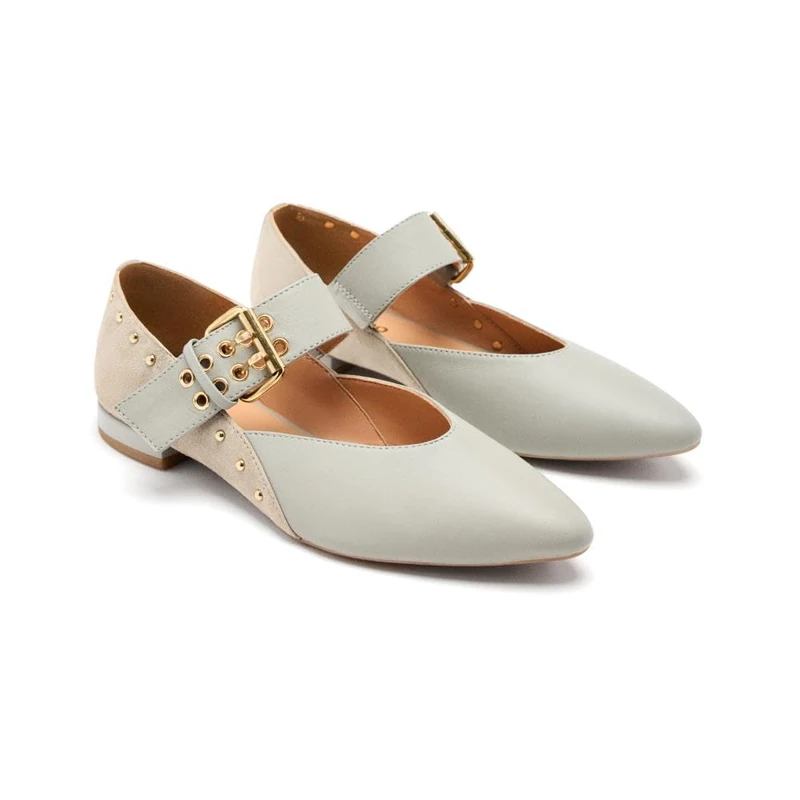 GIOSEPPO Women's Grantham Mary Jane Flat, Grey, 7 UK