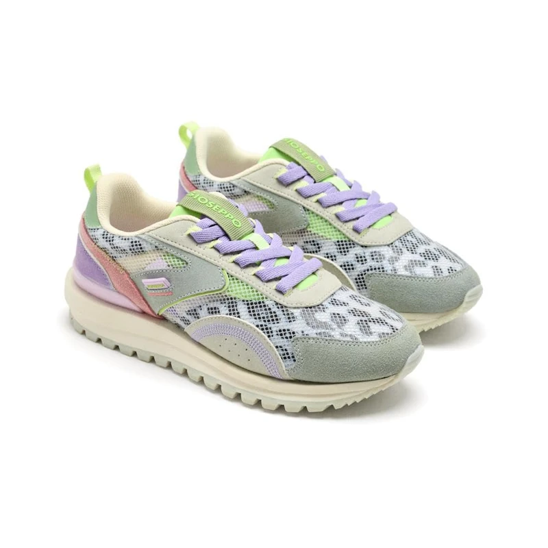 Cavendish Leather and Grid Sneakers, Multicoloured, 5 UK