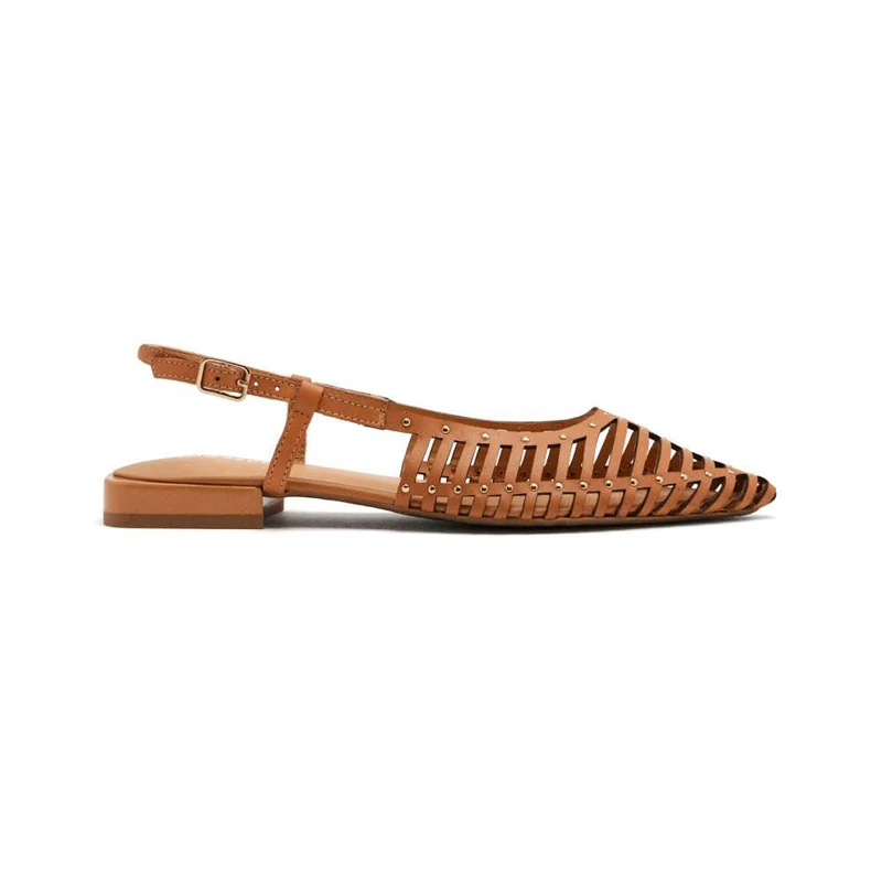 GIOSEPPO Mules Strips Leather Jericho, Camel, 6 UK