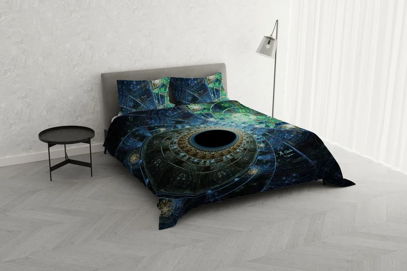 Italian Bed Linen KI-OSA KIO-636 Duvet Cover Set with Digital Print, 100% Soft Cotton, Made in Italy, Double, Double