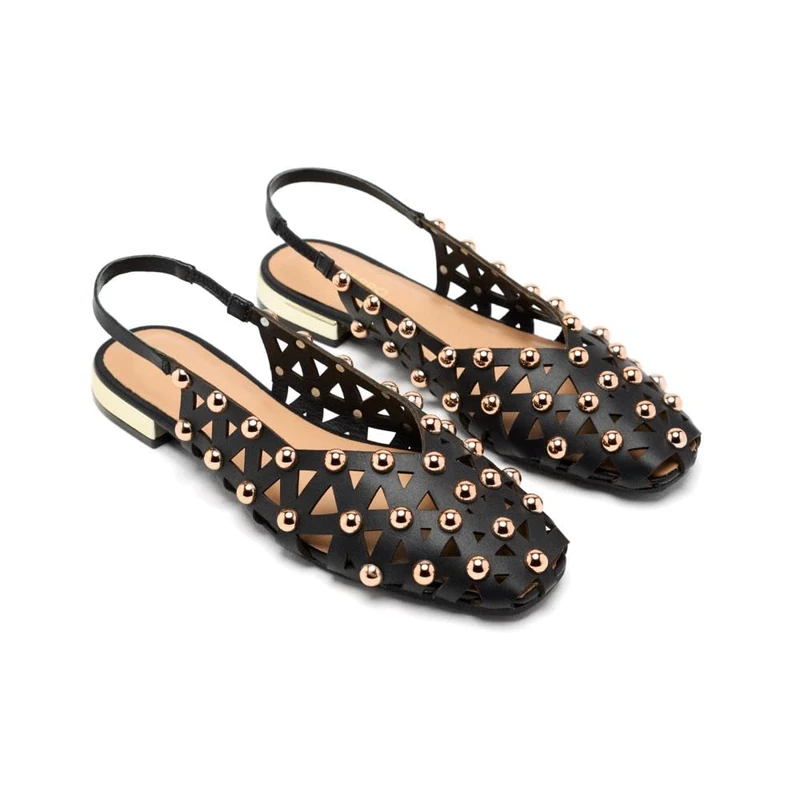 GIOSEPPO Calamus Leather Mules, Black/White, 7 UK