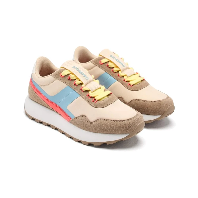 Retro Leather Athol Sneakers, Beige, 6 UK