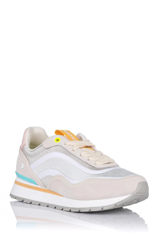 MONKTON Retro Leather Sneakers, White, 7 UK