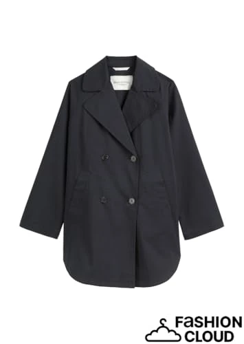 Marc OߴPolo Women's Relaxed Fit Trench Coat with Lapel Collar, Blue (Deep Night Blue), 10
