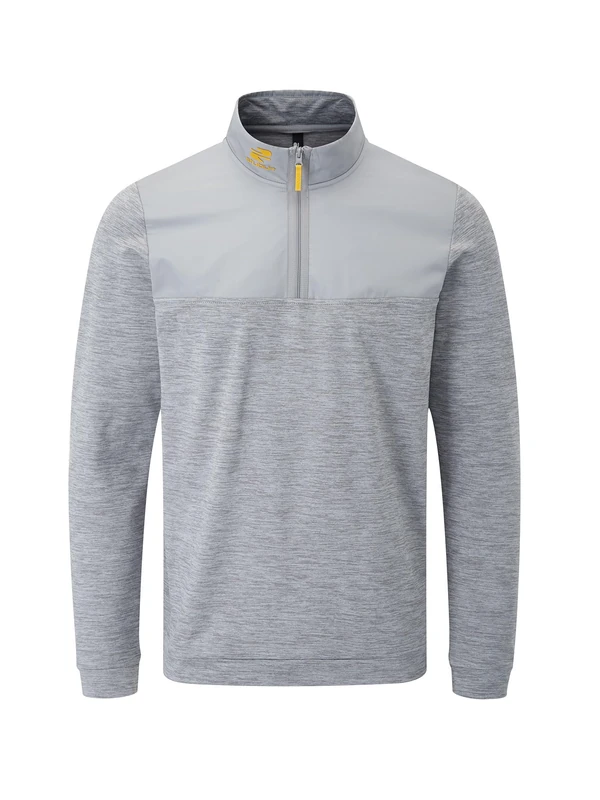 Stuburt Mens Golf Midlayer Thermal Moisture Wicking Active Sport Cardigan Sweater, Ash Marl, XXL UK