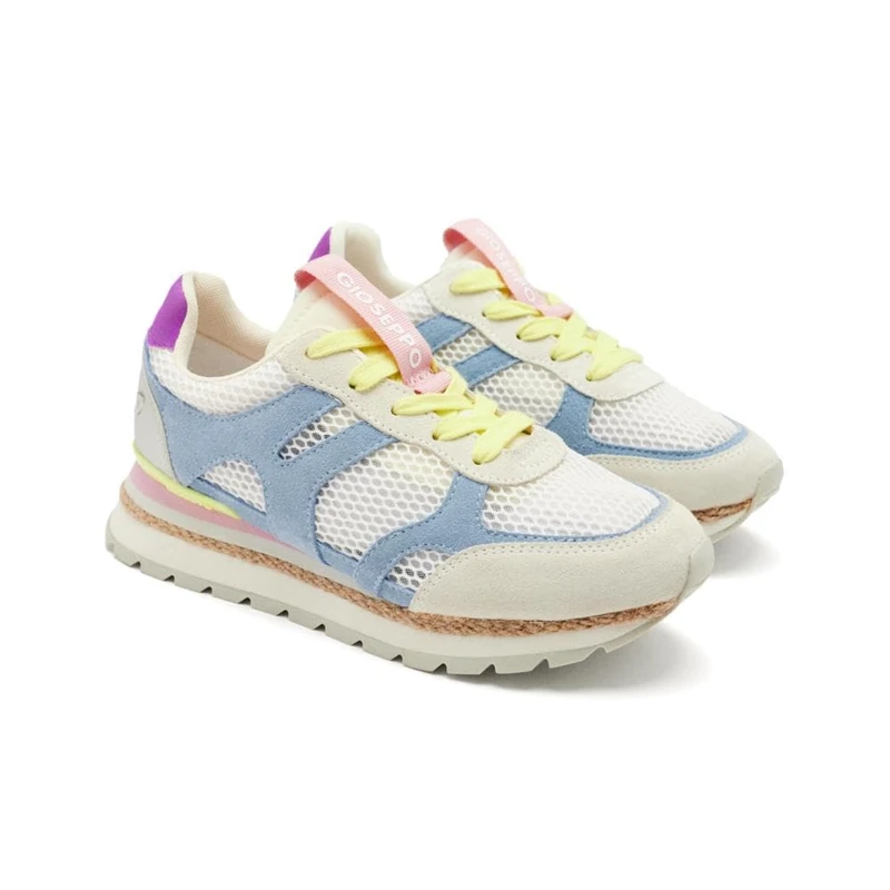 Eddington Leather and Grid Wedge Sneakers, Lemon Tree, 6 UK