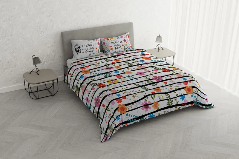 Shine Duvet Cover Set with Digital Print, Made in Italy, Double, 15 cm