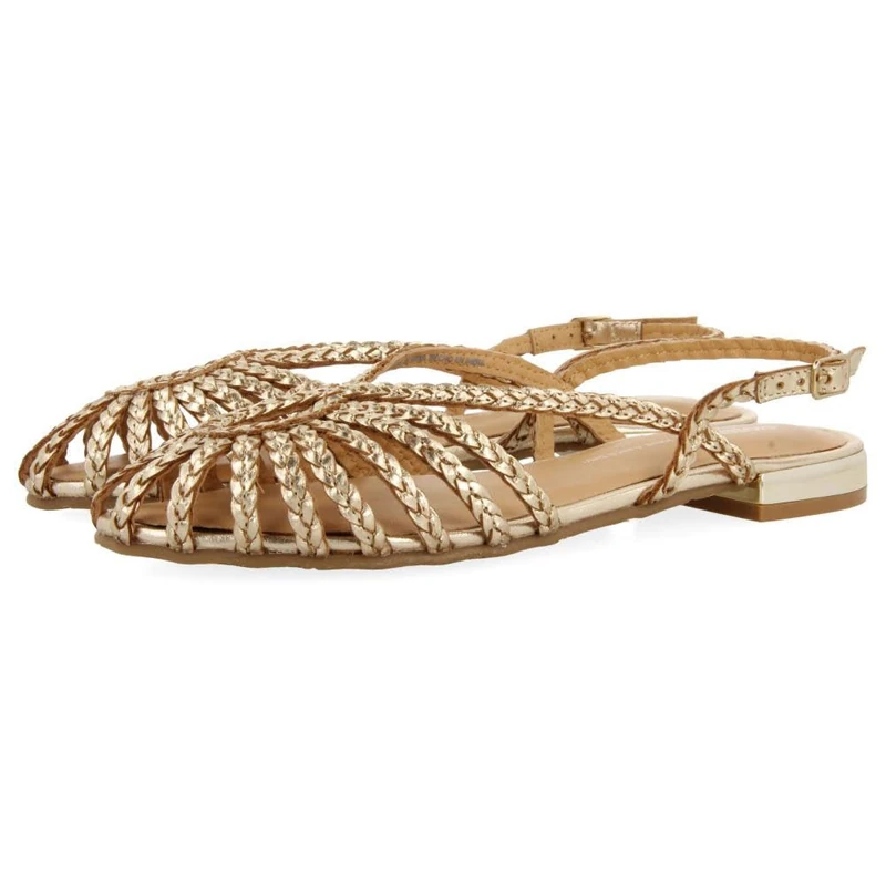 GIOSEPPO Hingham Braided Leather Mules, Platinum, 8 UK