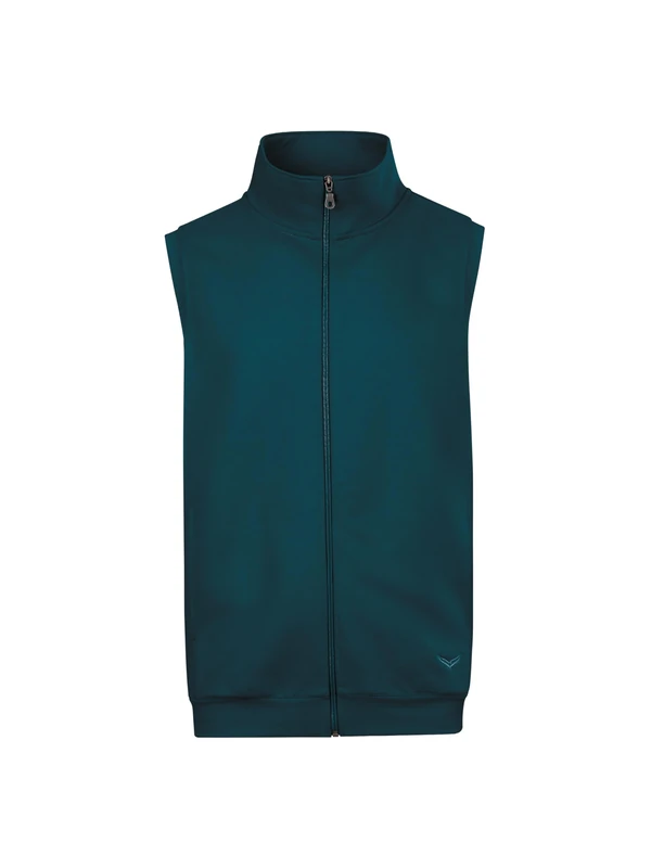 Trigema Vest made of comfortable sweat material, sapphire, XL