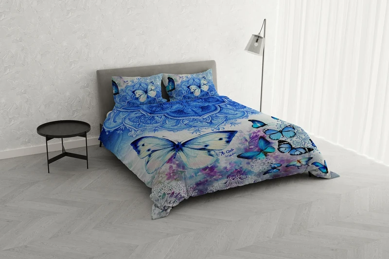 Italian Bed Linen KI-OSA KIO-634 Digital Print Duvet Cover Set, 100% Soft Cotton, Made in Italy, Double, KIO-634