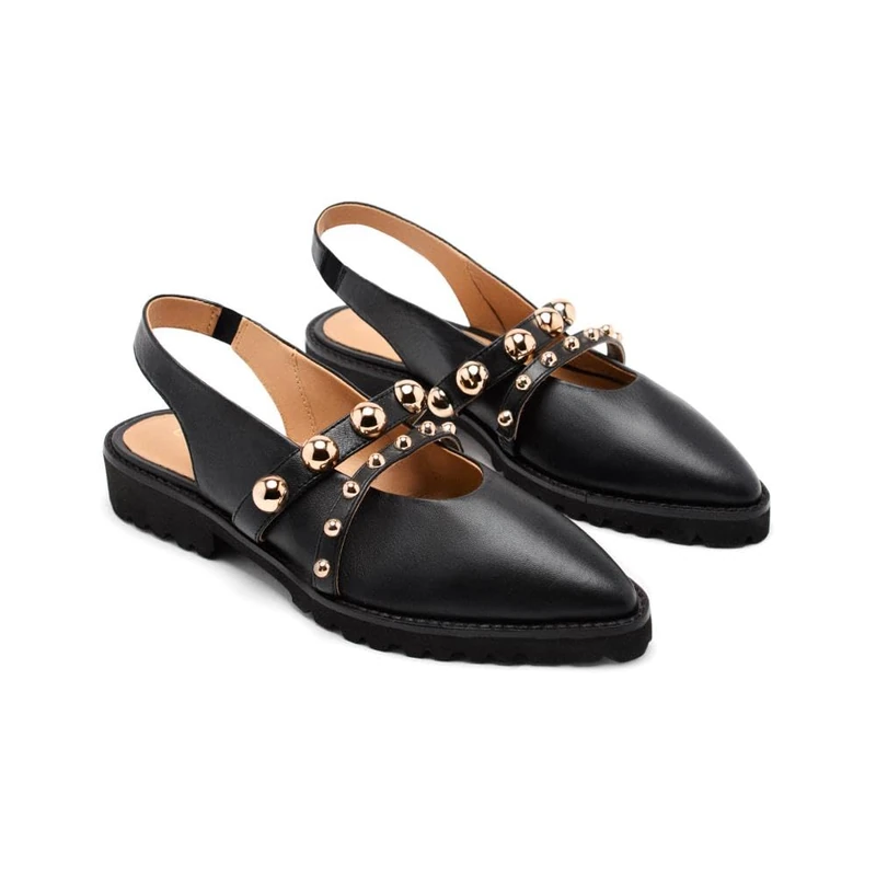 GIOSEPPO Mules Bartlett Leather Studs, Black/White, 8.5 UK