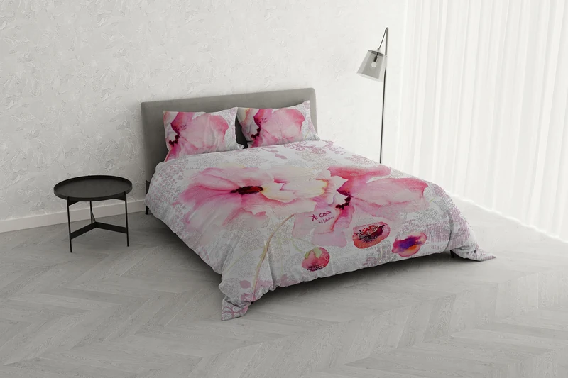 Italian Bed Linen KI-OSA KIO-640 Digital Print Duvet Cover Set, 100% Soft Cotton, Made in Italy, Double