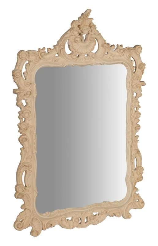Biscottini - Wall Mirror in Wood Raw Finish W70xPR8xH106 - Mirror with Vintage Frame - Made in Italy - Image 1