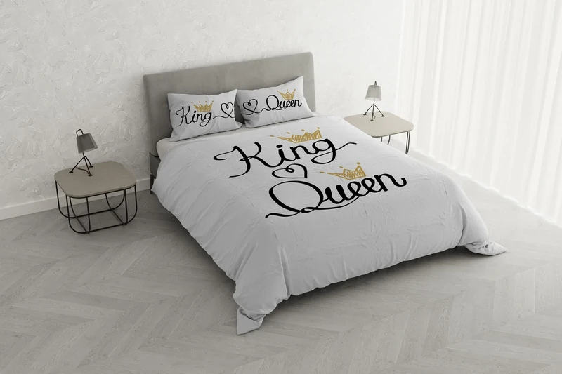 Shine Duvet Cover Set with Digital Print, Made in Italy, Double, 14 cm