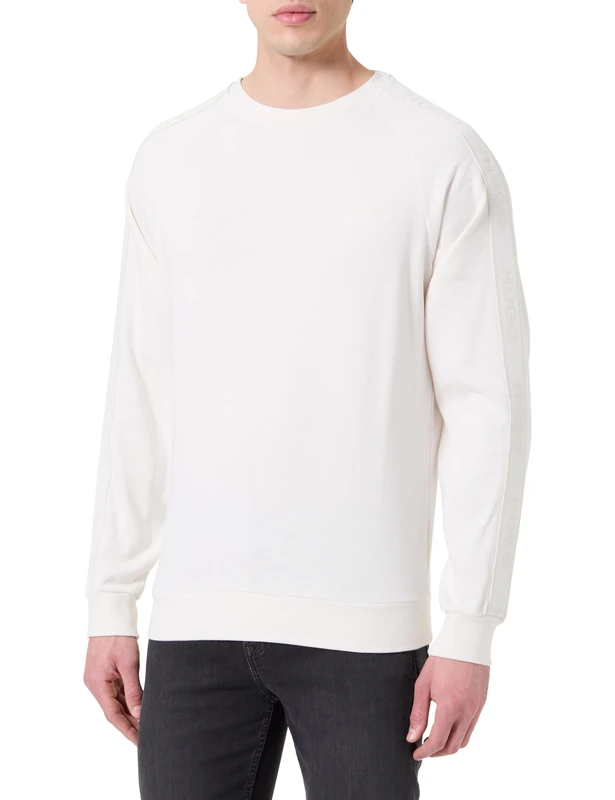 HUGO Men's LIAM Sweatshirt 10271462 01 Loungew_Sweatshirt, 102Natural,