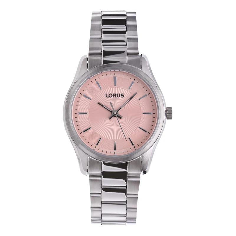 Lorus Women's Analogue Quartz Watch with Stainless Steel Strap, Silver, Silver/Pink, Classic