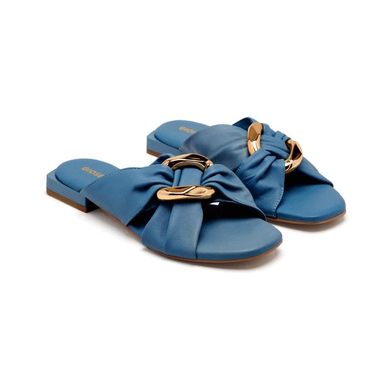 GIOSEPPO KILLINGLY Jewel Leather Sandals, blue, 8 UK