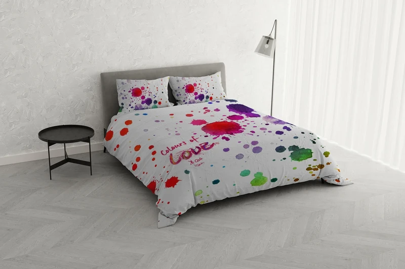 Italian Bed Linen KI-OSA KIO-615 Duvet Cover Set with Digital Print, 100% Soft Cotton, Made in Italy, Double