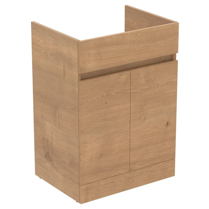 Ideal Standard Bathroom Vanity Units Eurovit+ 60cm floor standing vanity unit with 2 doors, E3516Y8, Natural Oak