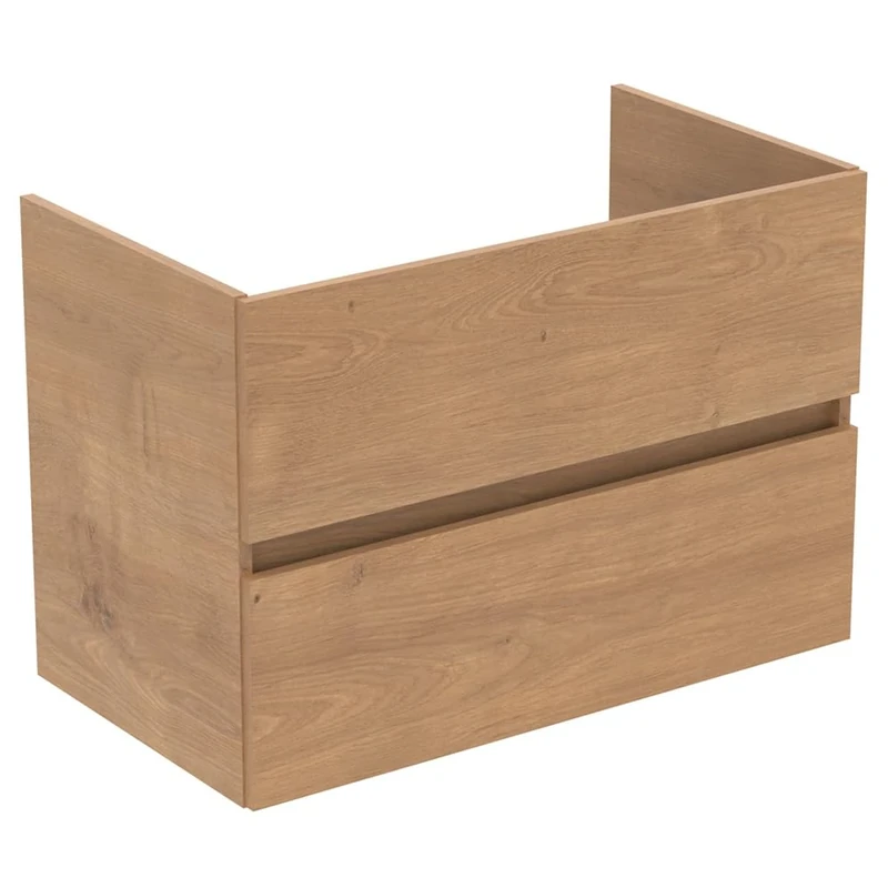 Ideal Standard Bathroom Vanity Units Eurovit+ 80cm wall mounted vanity unit with 2 drawers, R0263Y8, Natural Oak