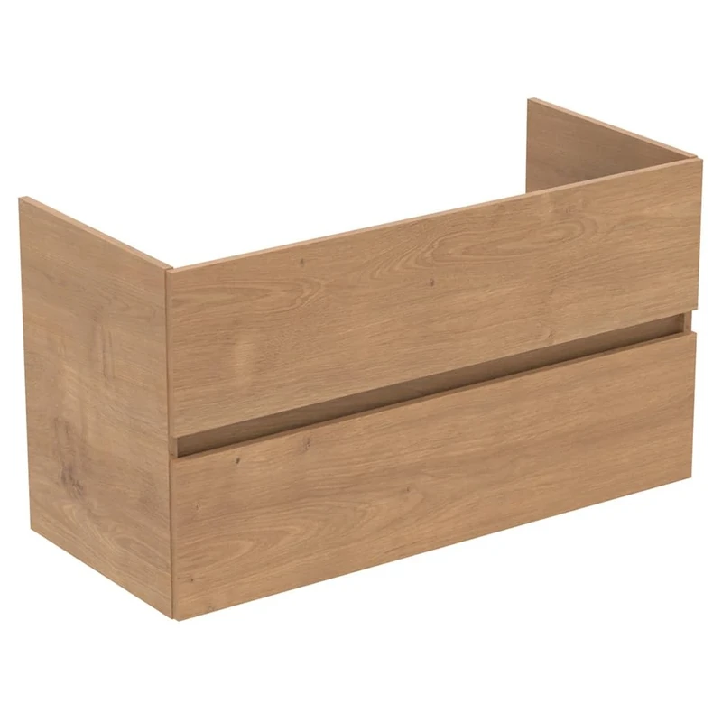 Ideal Standard Bathroom Vanity Units Eurovit+ 100cm wall mounted vanity unit with 2 drawers, R0265Y8, Natural Oak