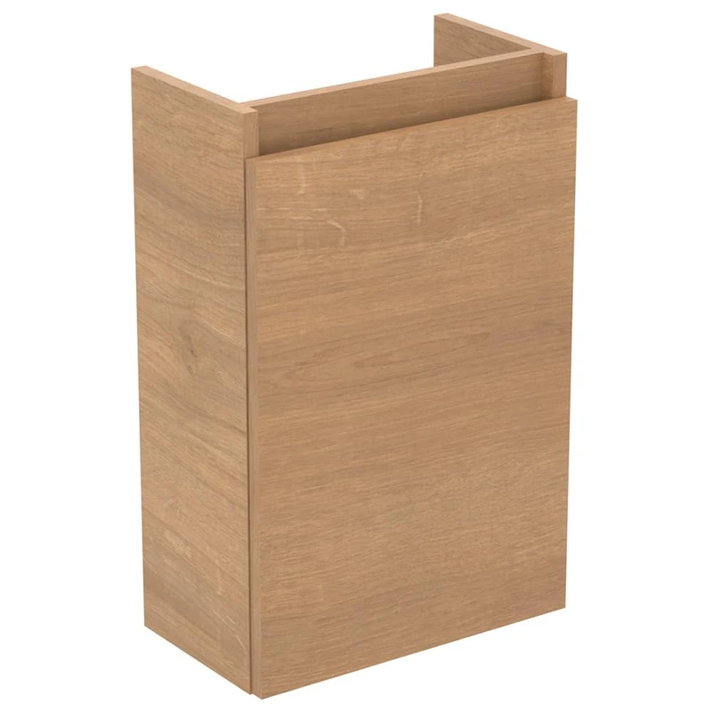 Ideal Standard Bathroom Vanity Units Eurovit+ 35cm wall mounted cloakroom sink unit with 1 door, R0271Y8, Natural Oak