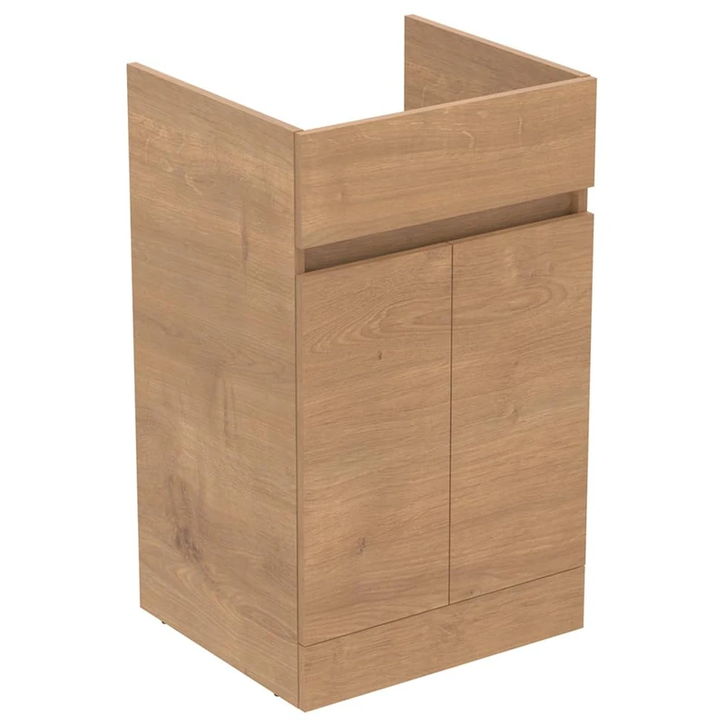 Ideal Standard Bathroom Vanity Units Eurovit+ 50cm floor standing vanity unit with 2 doors, R0255Y8, Natural Oak
