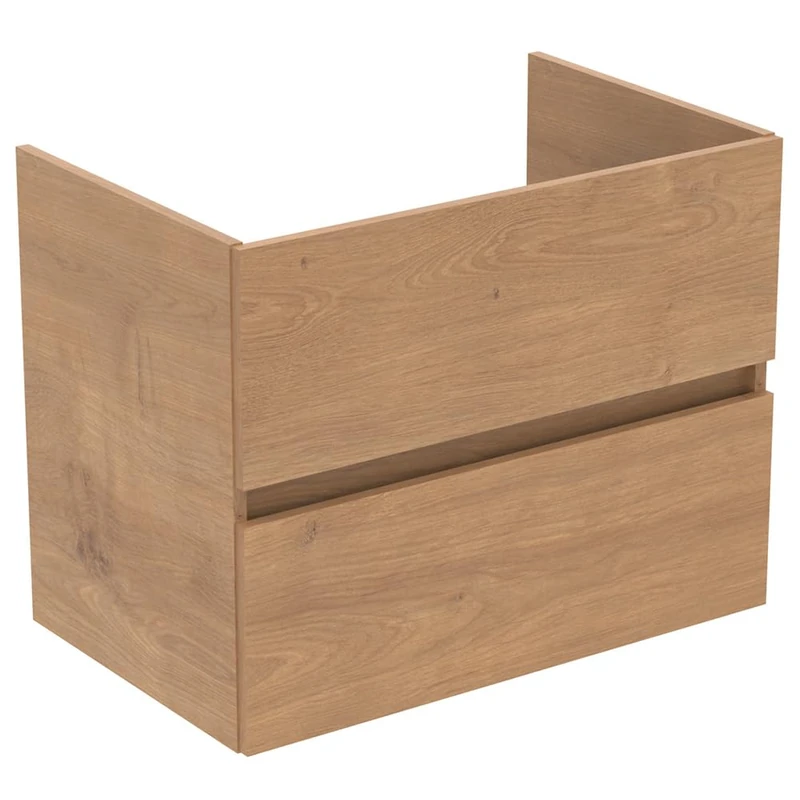 Ideal Standard Bathroom Vanity Units Eurovit+ 70cm wall mounted vanity unit with 2 drawers, R0261Y8, Natural Oak