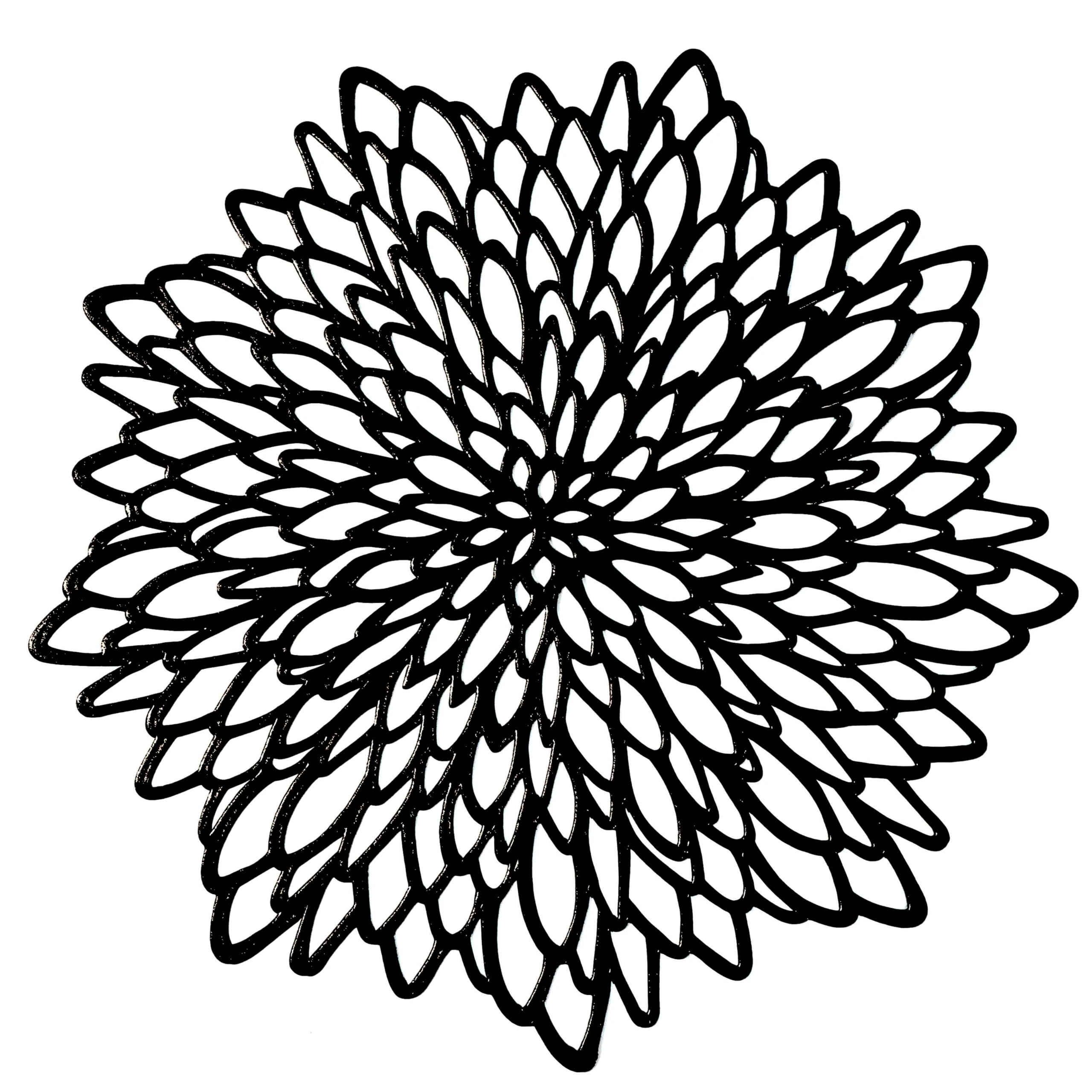 Snowkingdom 6 Pairs Black Round Placemats & Coasters 12 Pcs Matching Washable Pressed Vinyl Laser Cut Dining Table Mats Round Floral Charger Decoration for Christmas Halloween Thanksgiving