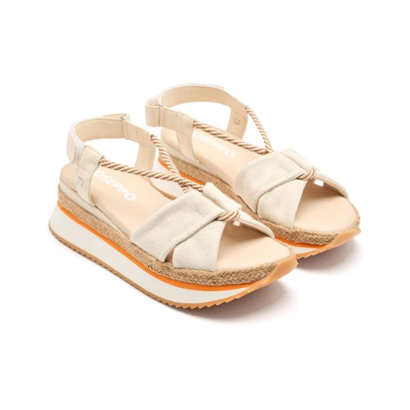 GIOSEPPO Rafia Ironton Platform Sports Sandals, beige, 3 UK