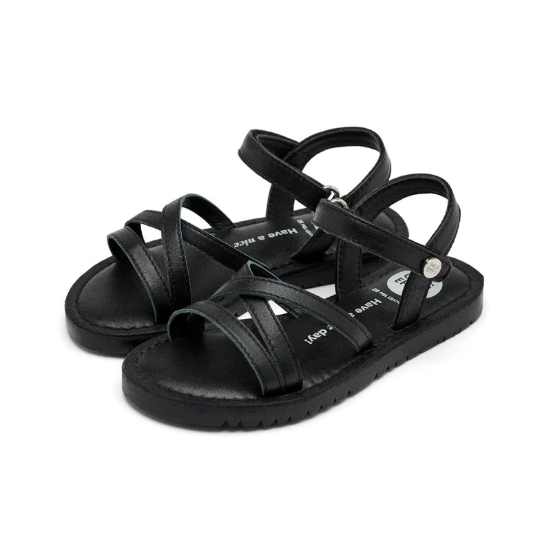GIOSEPPO Tolland Girls Flat Sandals, Black/White, 13 UK Child