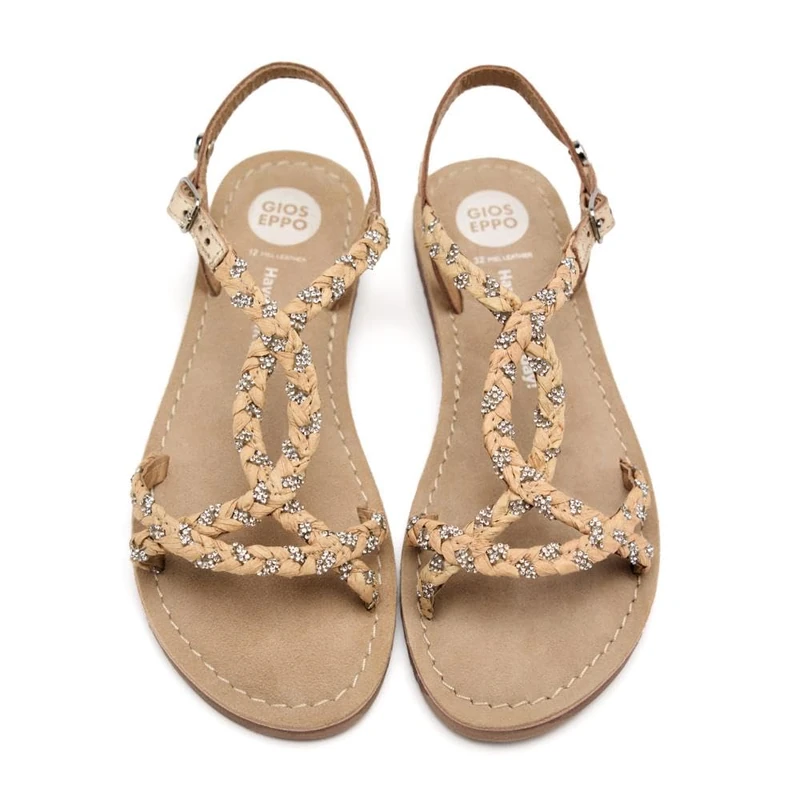GIOSEPPO WENHAM, Flat Sandals, Taupe, 37 EU, Taupe, 4 UK