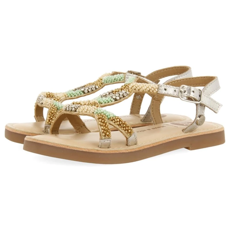 GIOSEPPO Dixmont Girls Flat Sandals, metallic silver, 11.5 UK Child