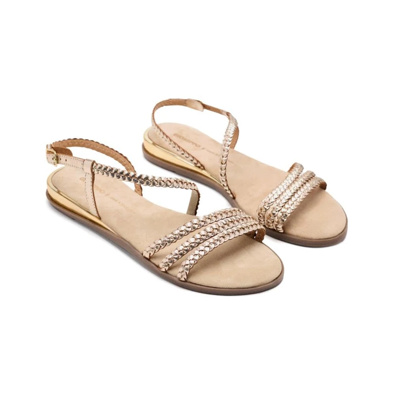 GIOSEPPO Women's Brentwood Flat Sandal, Black/White, 6 UK