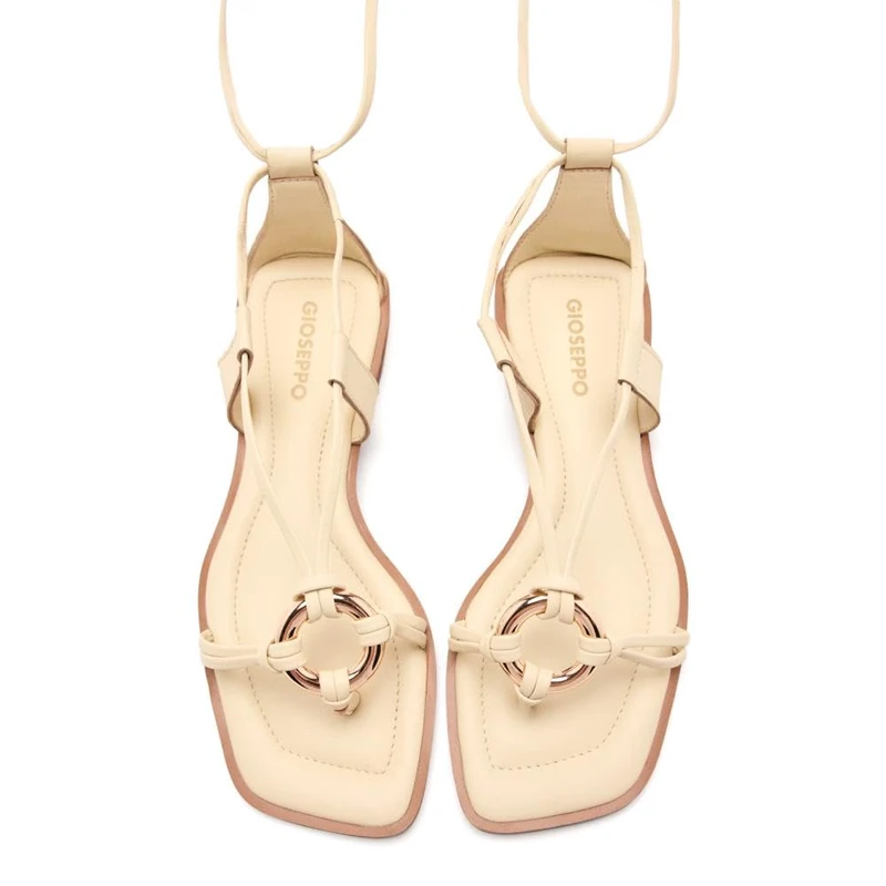 GIOSEPPO Women's Sprague Flat Sandal, Ivory White, 3.5 UK