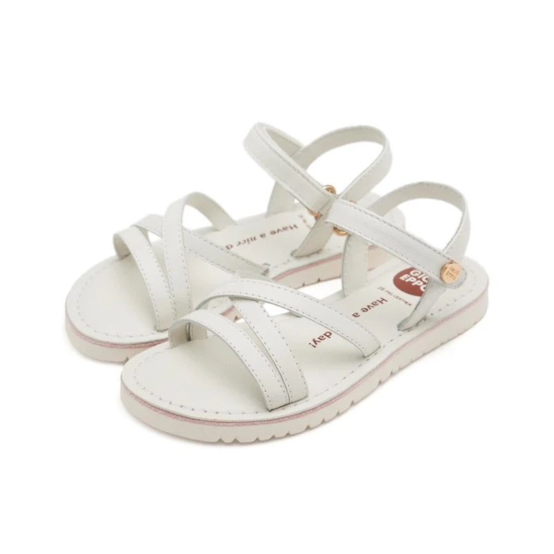 GIOSEPPO Tolland Flat Sandal, White, 4 UK