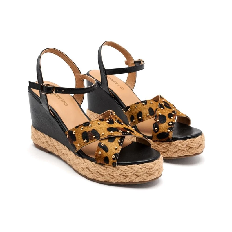 GIOSEPPO Women's Delafield Espadrille Wedge Sandal, Leopard, 6 UK