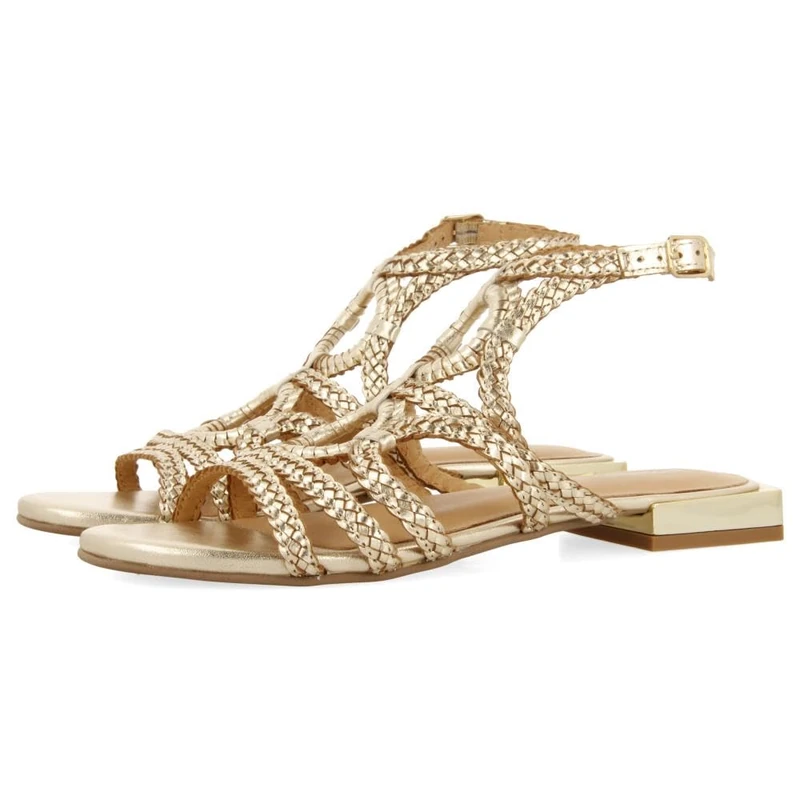 GIOSEPPO Women's Birch Flat Sandal, Platinum, 2.5 UK